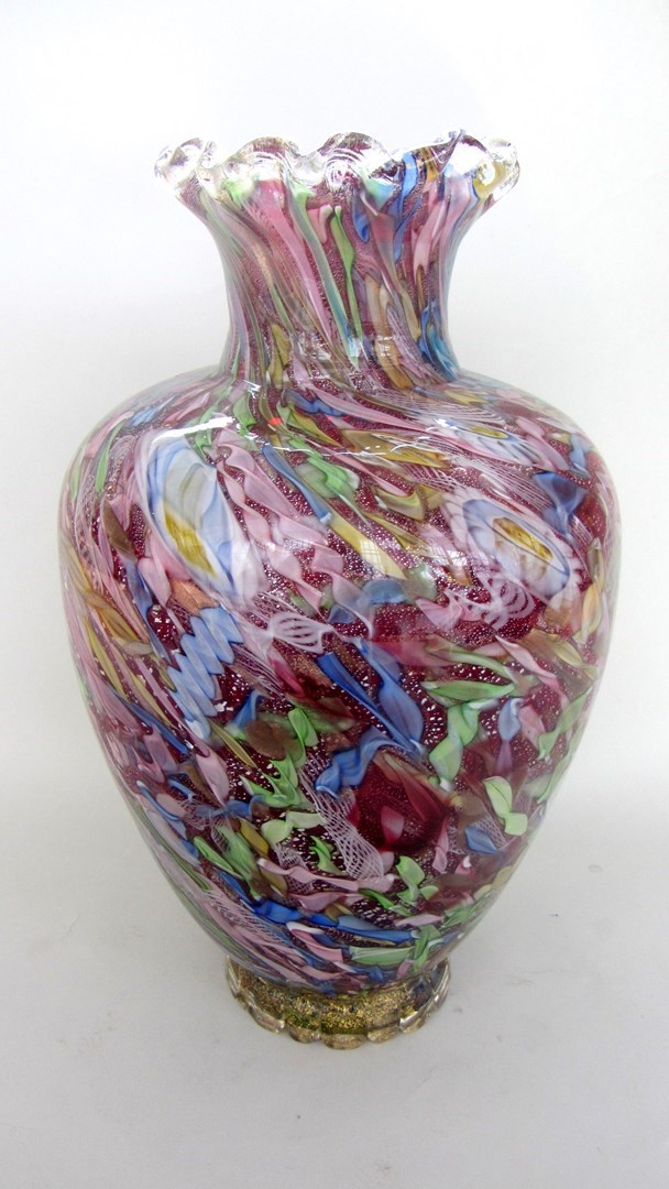 Appraisal: A modern Murano vase with millefiori cane inclusions cm high