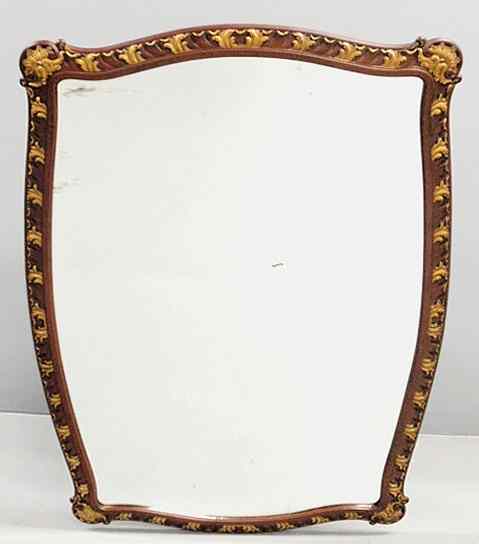 Appraisal: Large mahogany mirror th c the frame with finely carved