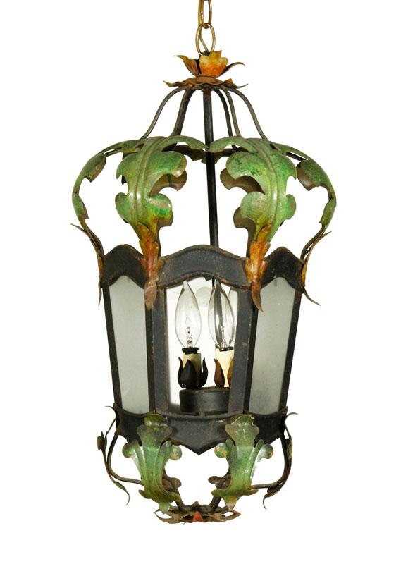 Appraisal: - Early th C Toll Painted Hanging Light Fixture Early