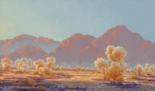 Appraisal: John W Hilton ''Rhapsody Of Spring'' blooming desert at sunrise