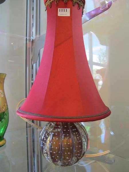 Appraisal: MURANO GLASS AIR CONTROLLED LAMP BASE WITH SHADE