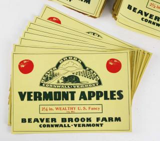 Appraisal: Beaver Brook Farms Cornwall Vt Apple Crate Labels Bingham Family