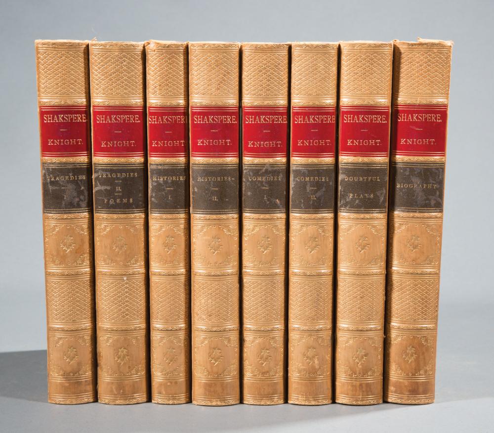 Appraisal: Leather Bindings Shakespeare th c volumes gilt tooled