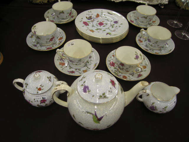 Appraisal: Pc Crown Staffordshire Chintz China luncheon or snack set includes