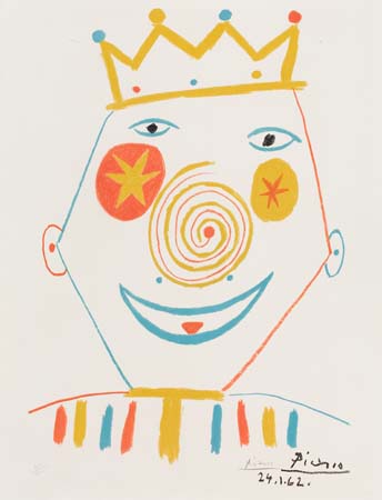 Appraisal: PABLO PICASSO after Le Clown Color lithograph on cream wove