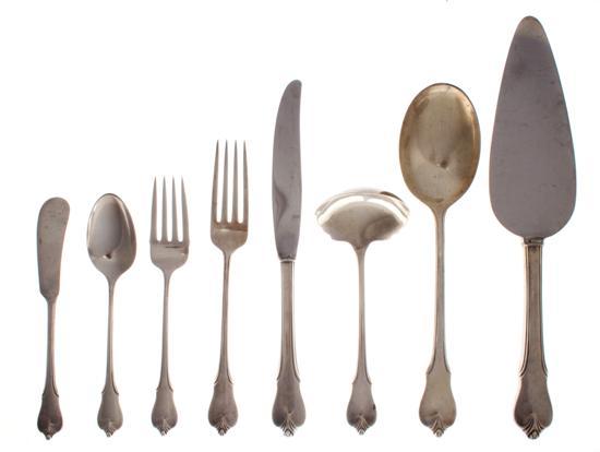 Appraisal: An American Sterling Silver Flatware Service for Eight Wallace comprising