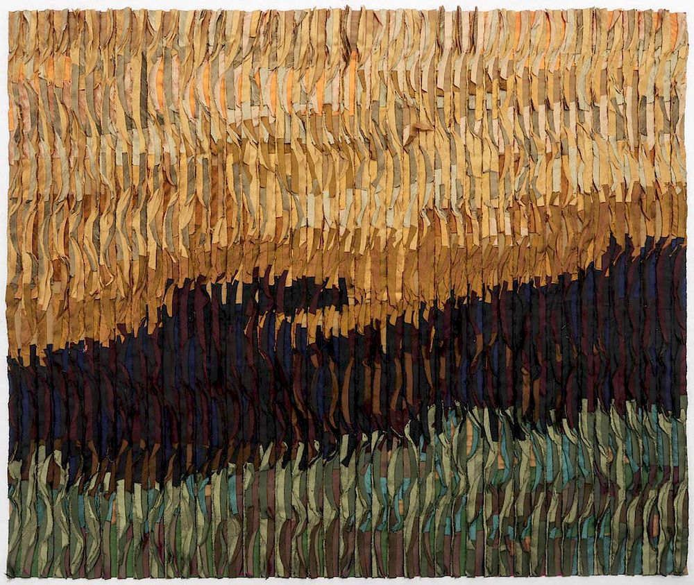 Appraisal: TIM HARDING ST CENTURIES FIBER ART Cut silk sewn onto