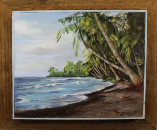 Appraisal: th C Hawaiian Landscape Signed Keller th C Hawaiian Landscape