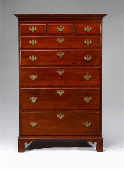 Appraisal: Chippendale cherry tall chest pennsylvania late th century The molded