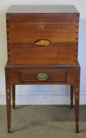 Appraisal: Hepplewhite Style Cellarette on Stand Late th early th century