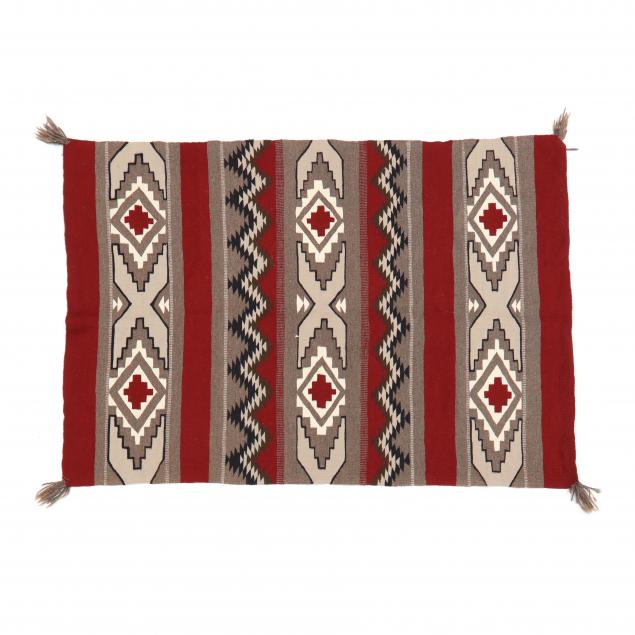 Appraisal: NAVAJO RUG Repating banded motif with diamond and chevron pattern