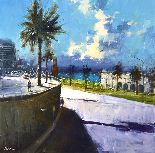 Appraisal: HERMAN PEKEL born The Esplanade St Kilda oil on canvas