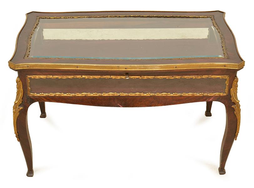 Appraisal: A LOUIS XVI STYLE GILT METAL MOUNTED MAHOGANY TABLE DISPLAY