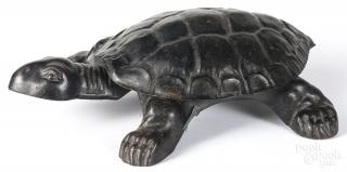 Appraisal: Cast iron turtle spittoon '' l