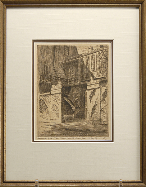 Appraisal: FRAMED ETCHING JAMES CARL HANCOCK American - Titled in pencil