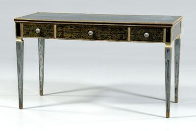 Appraisal: Vintage Italian verre eglomis eacute desk smoked and reverse gilt