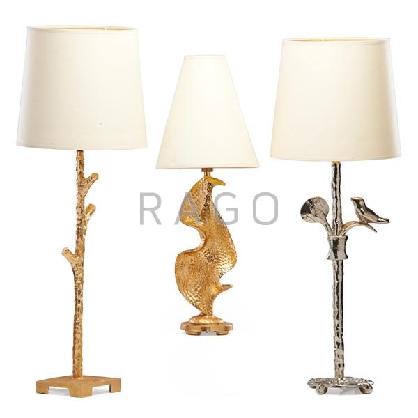 Appraisal: NICOLAS DE WAEL FONDICA Three table lamps Condition Report European