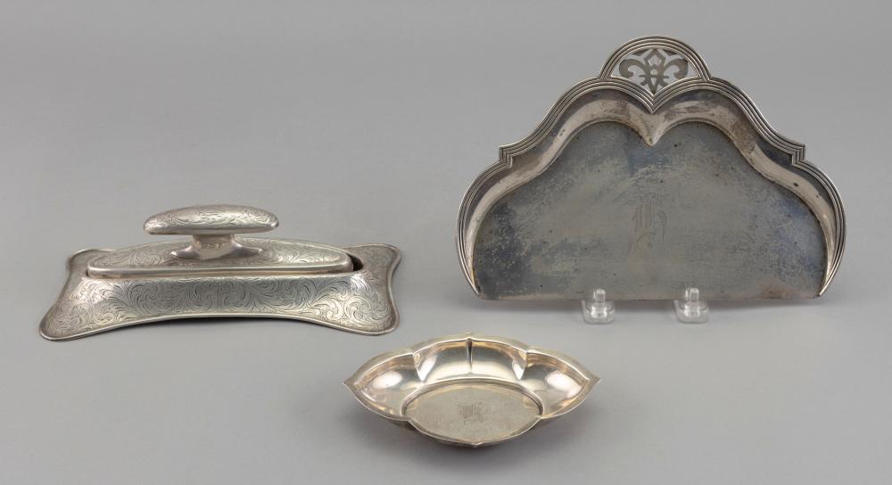 Appraisal: THREE STERLING SILVER ITEMS LATE TH TO MID- TH CENTURY