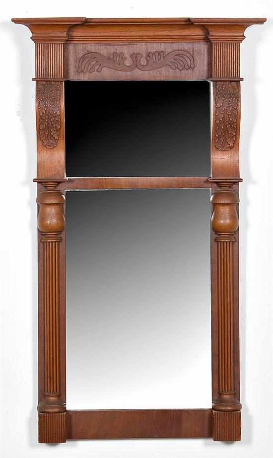 Appraisal: American Classical carved mahogany mirror probably Philadelphia circa molded cornice