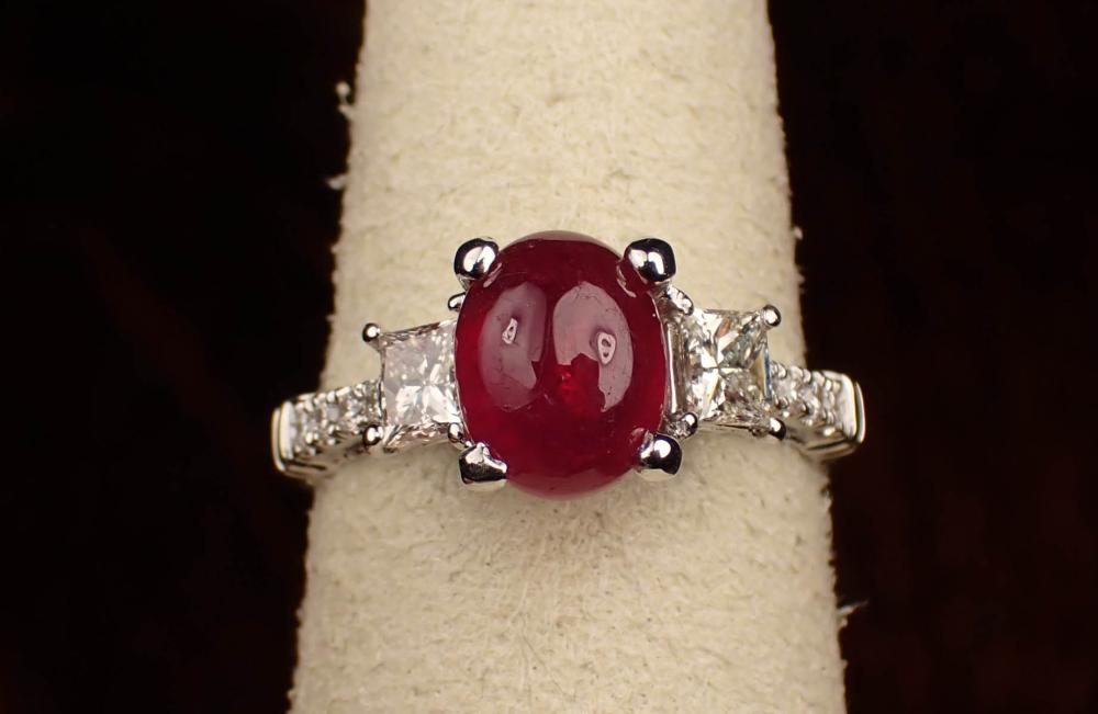 Appraisal: RUBY DIAMOND AND FOURTEEN KARAT GOLD RING The K white