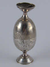 Appraisal: A pair of Russian silver eggcups the stems unscrewing to