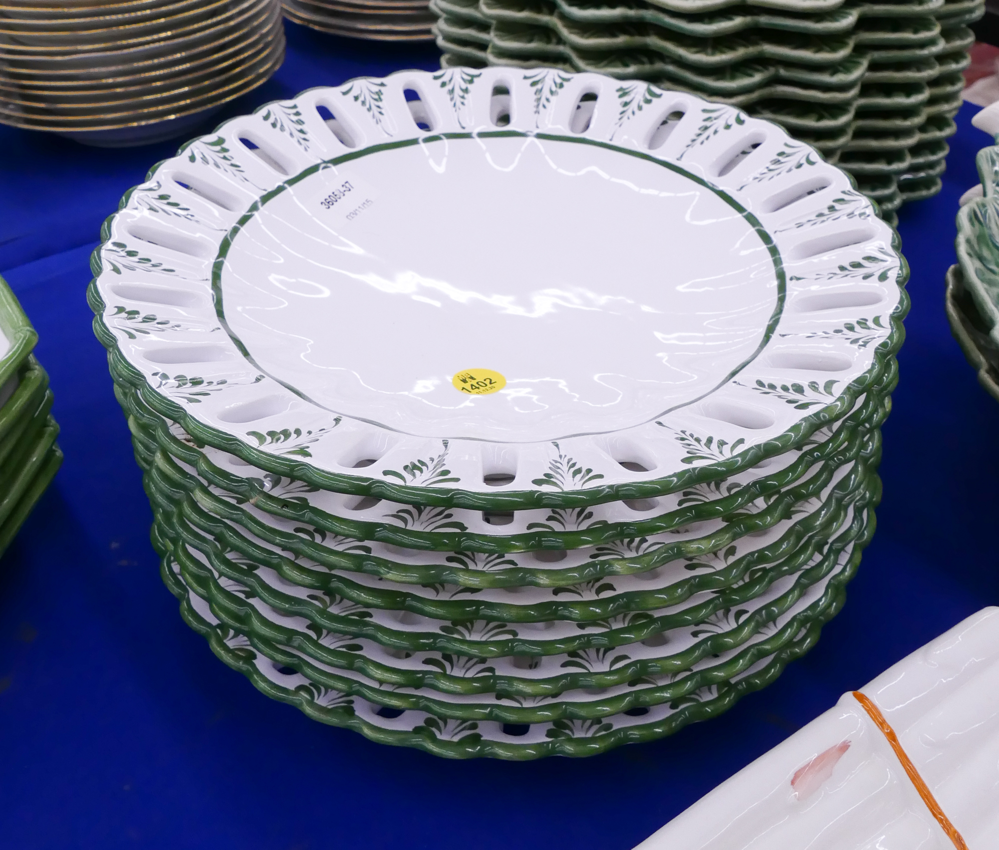 Appraisal: Set pc Vestal Portuguese Faience Dinner Plates- ''