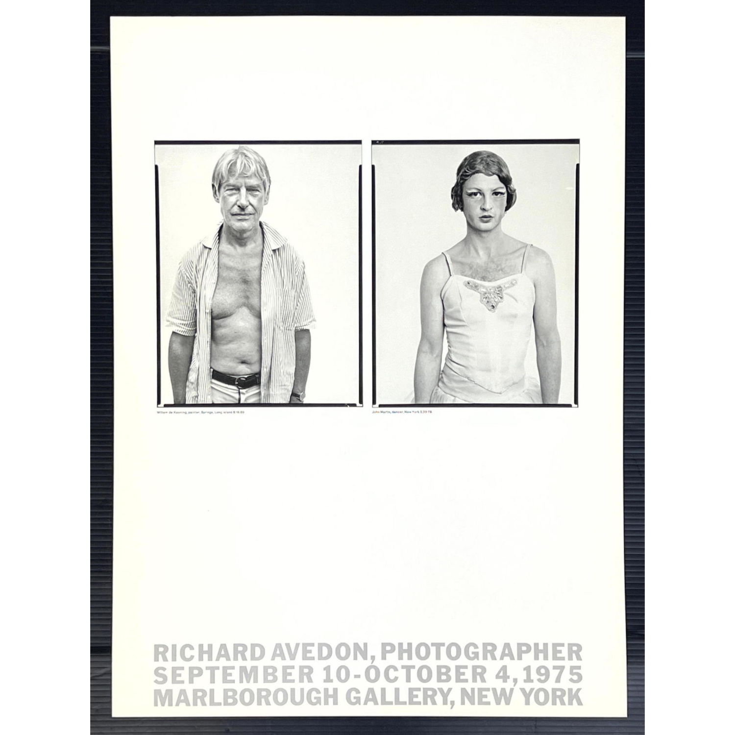 Appraisal: RICHARD AVEDON Portrait of Willem DeKooning exhibition print on heavy