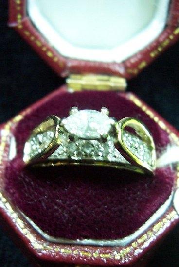 Appraisal: A diamond ring in a modern setting in an octagonal