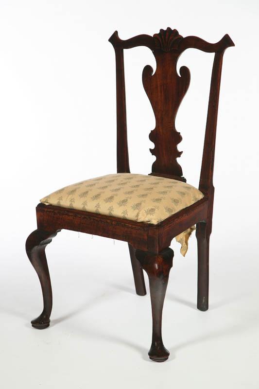 Appraisal: CHIPPENDALE SIDE CHAIR Philadelphia th century mahogany with old finish