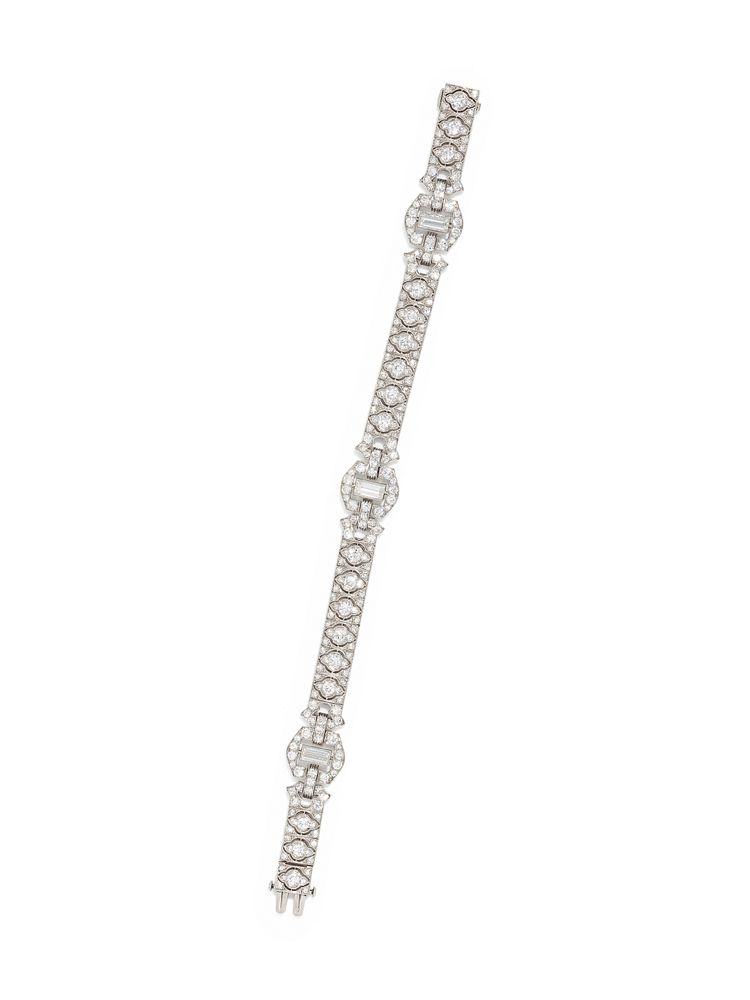 Appraisal: ART DECO DIAMOND BRACELET ART DECO DIAMOND BRACELET Containing three