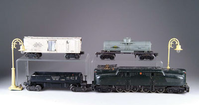 Appraisal: LIONEL NO PENNSYLVANIA GG-I LOCOMOTIVE With dump car tank car