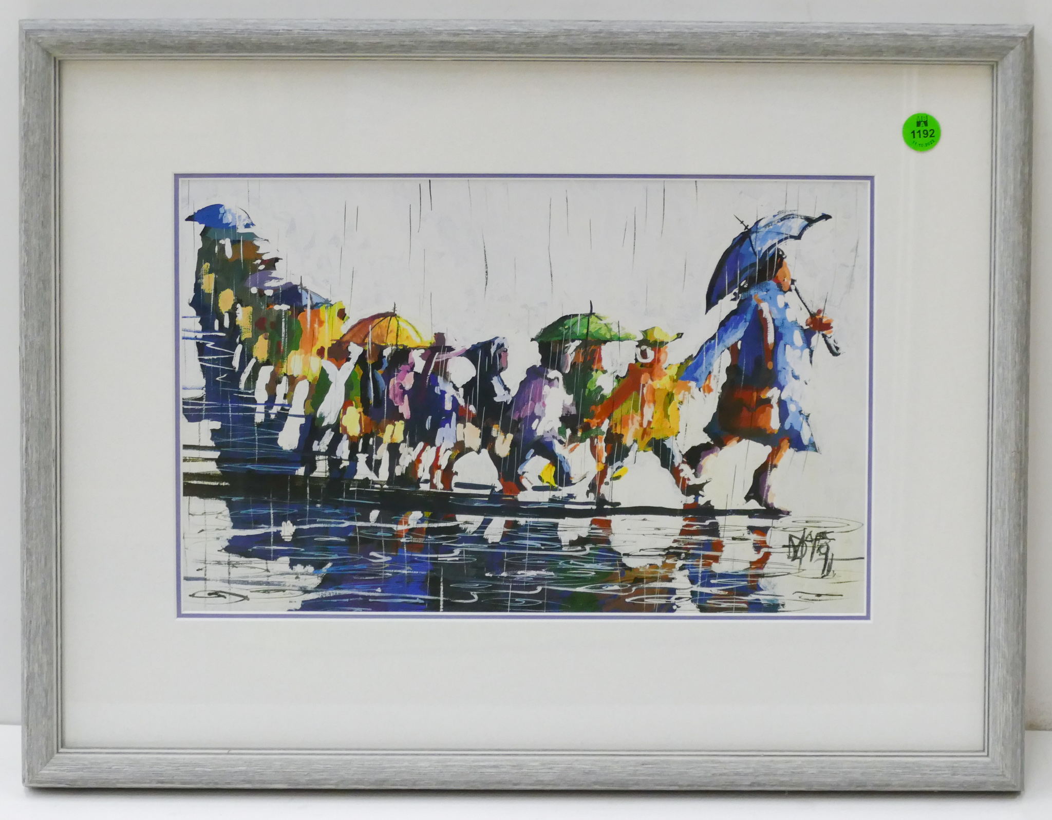 Appraisal: Danny Mayes ''Rain Walk'' Framed Print ''x ''