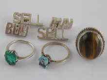 Appraisal: A mixed lot comprising a tourmaline ring in white metal