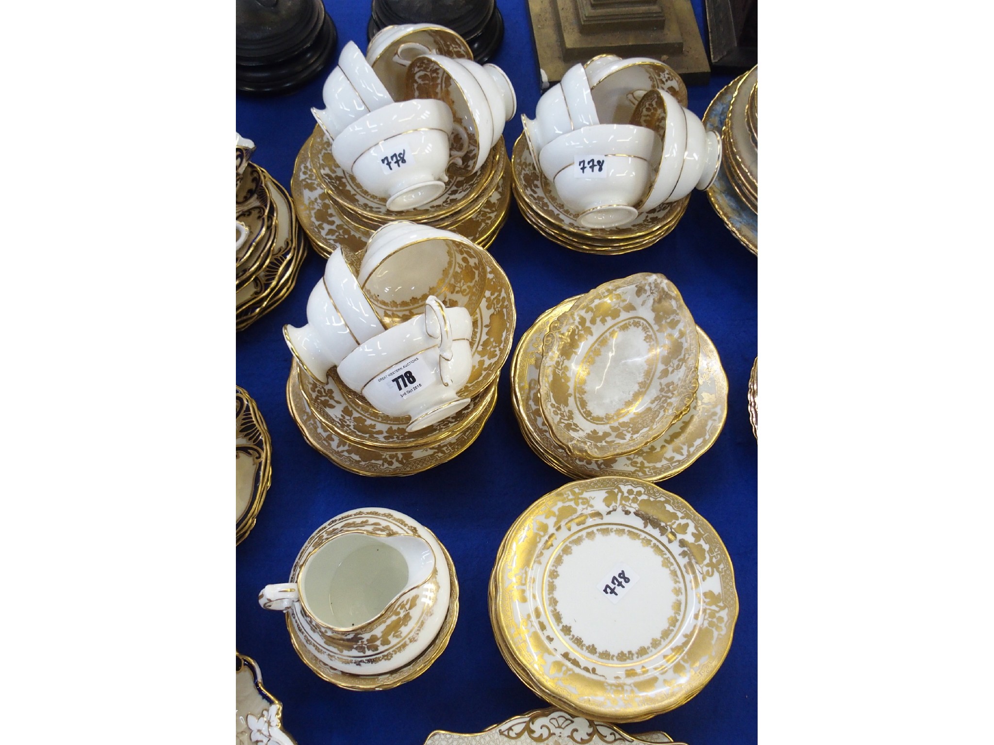 Appraisal: Hammersley parcel gilt porcelain tea set for twelve one cup