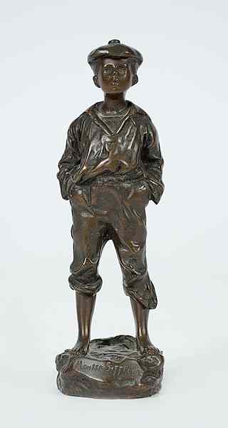 Appraisal: Bronze Boy by Victor Szbzlewski Victor Szbzlewski th- th century