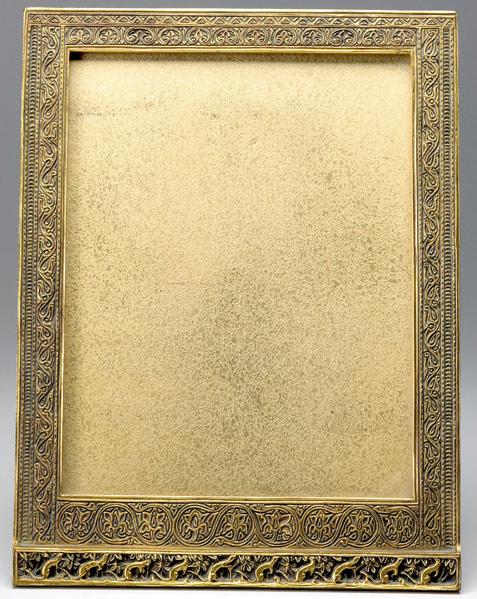 Appraisal: TIFFANY STUDIOS Table-top picture frame in the Venetian pattern gold