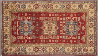 Appraisal: Fine Uzbek Kazak Carpet ' x ' Fine Uzbek Kazak