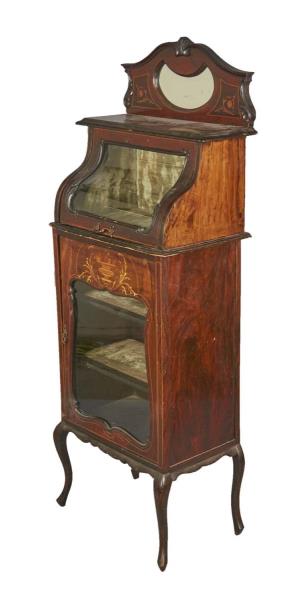 Appraisal: Tall Wood Display Cabinet With Two Glass Doors This vitrine