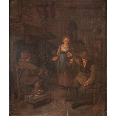 Appraisal: Circle of Cornelius Bega Boors Smoking in a Tavern Estimate