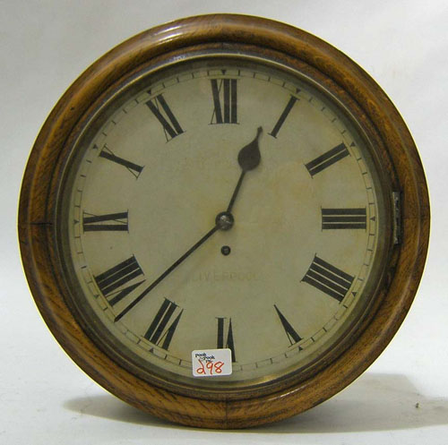 Appraisal: Oak wall clock signed Liverpool dia