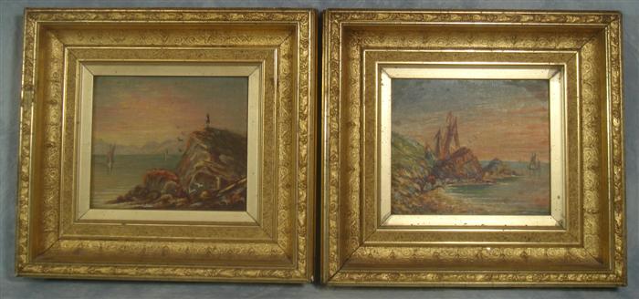 Appraisal: American School th th c o c Sailboats on Rocky