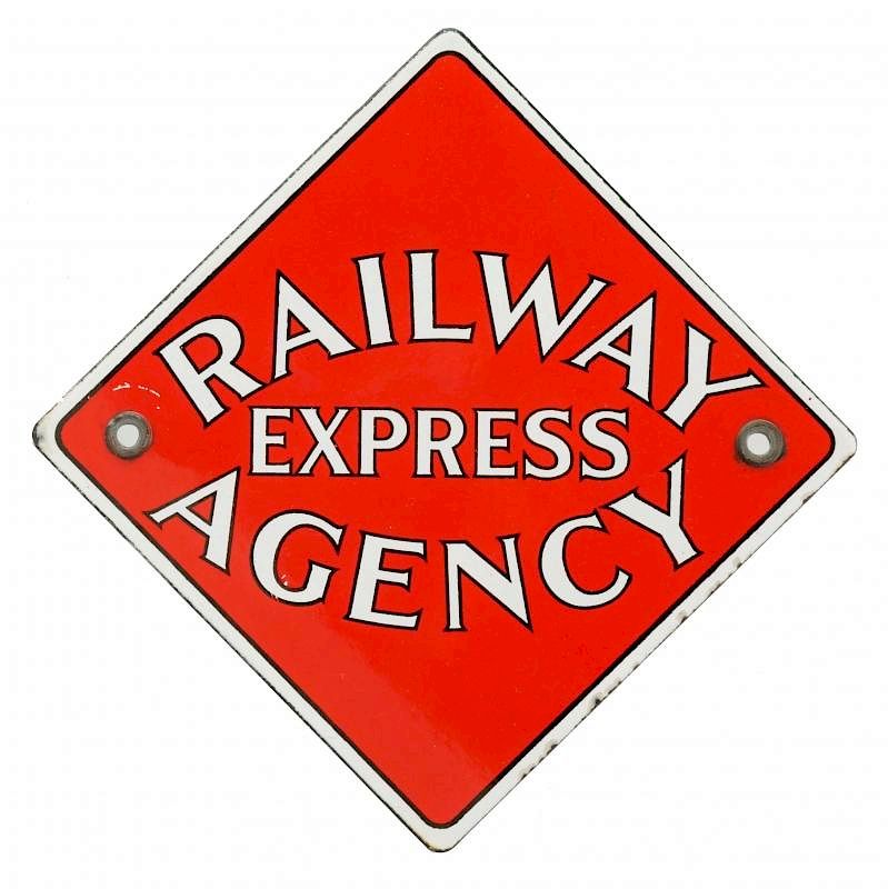 Appraisal: Railway Express Agency Porcelain Sign This single sided porcelain sign