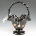 Appraisal: Fenton hand decorated Fall HV basket in black Marked with