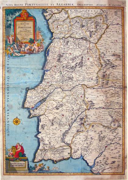 Appraisal: piece Hand-Colored Engraved Map Sanson N icholas Le Royaume de