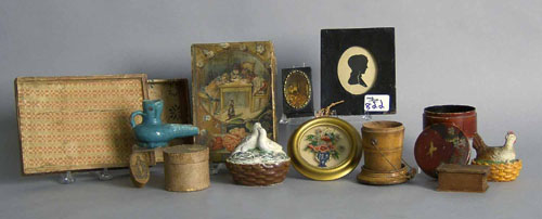 Appraisal: Group of dresser boxes and other misc tablewares