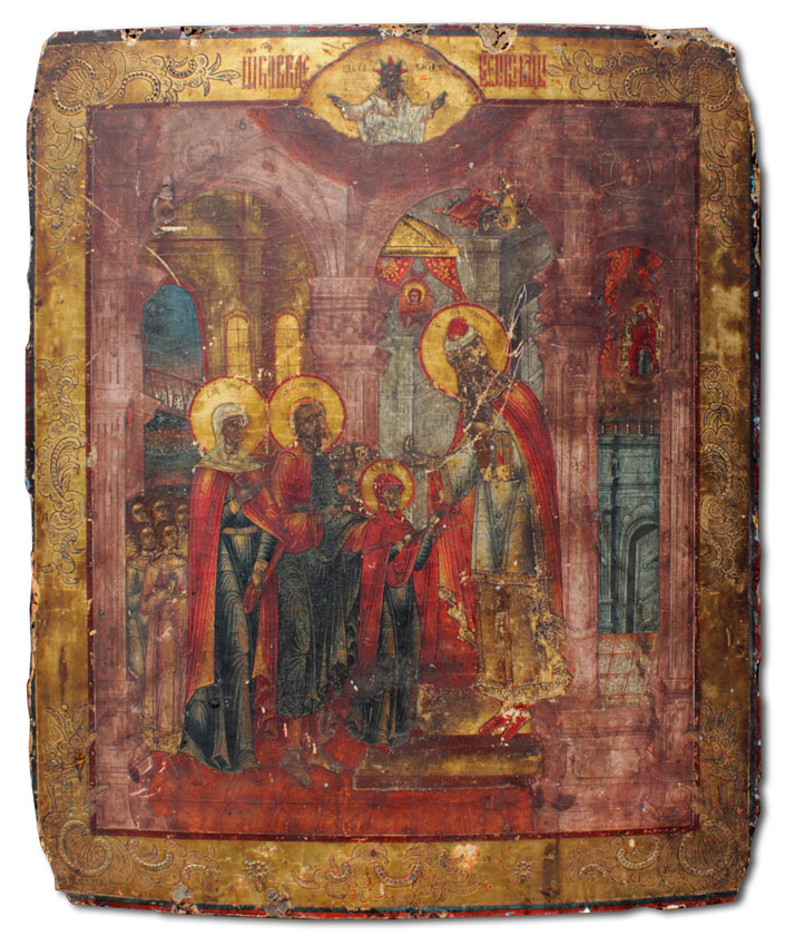 Appraisal: IMPORTANT EARLY RUSSIAN ICON Oil Thick Cradled Wood Panel ''