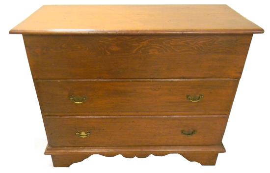 Appraisal: Blanket chest American th C pine hinged lid over well