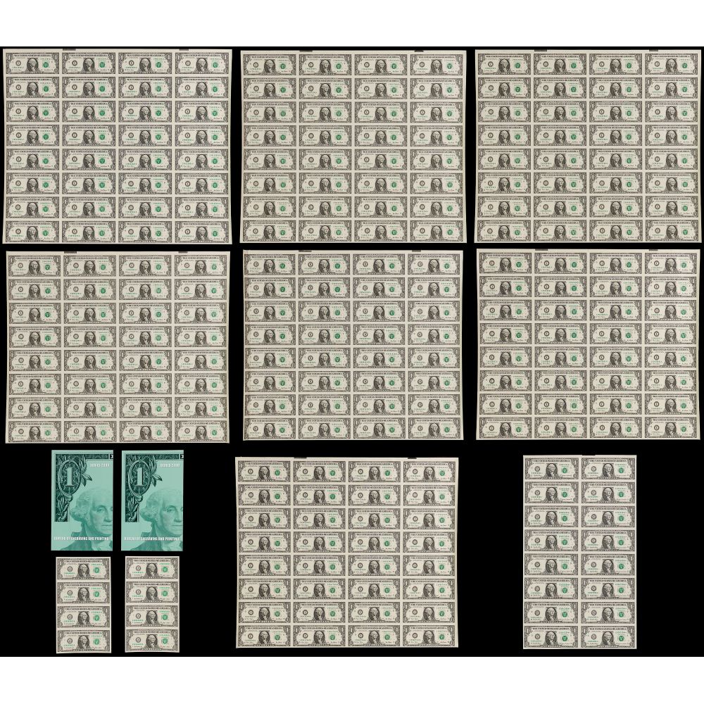 Appraisal: FEDERAL RESERVE NOTE UNCUT SHEET COLLECTION notes including from from