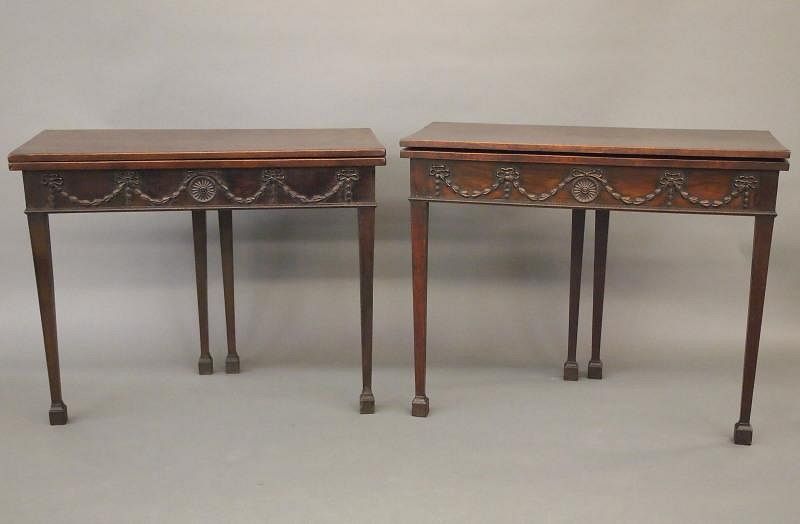 Appraisal: Pr of Adam Period Games tables A pair of circa