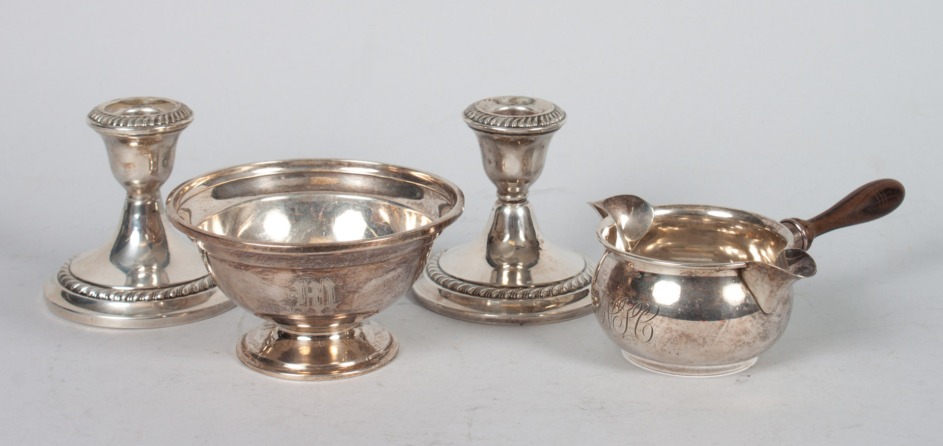 Appraisal: Four American sterling silver table articles including Gorham mayonnaise bowl